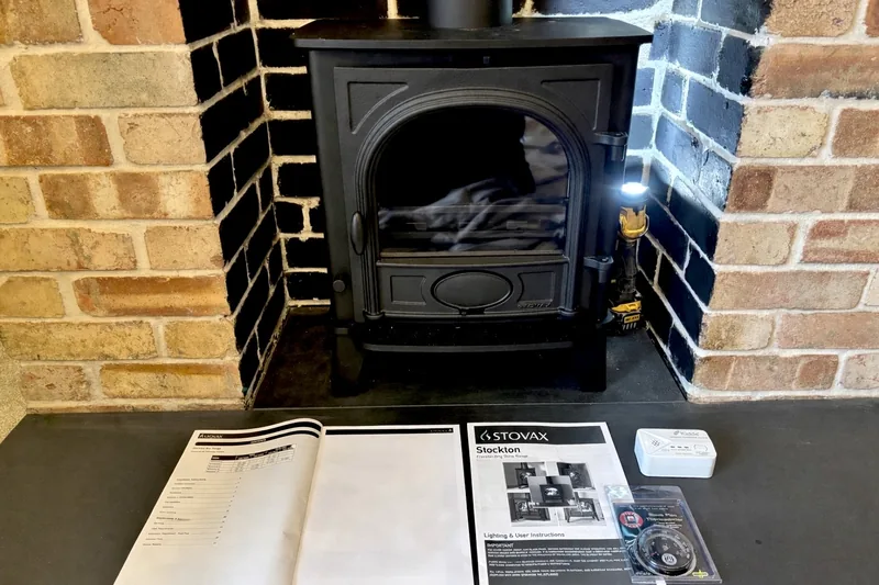 Stovax multi-fuel stove installation in Herne Bay, Kent, completed in accordance with Building Regulations Part J with full certification and customer handover documentation provided.